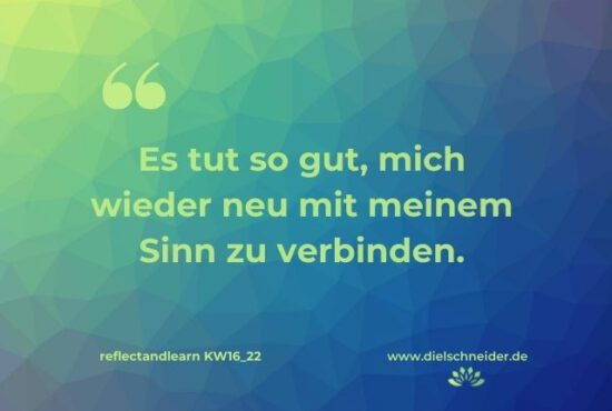 Reflect and learn für die Kalenderwoche 16: Was habe ich diese Woche gelernt?