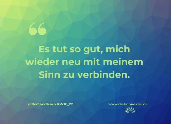 Reflect and learn für die Kalenderwoche 16: Was habe ich diese Woche gelernt?