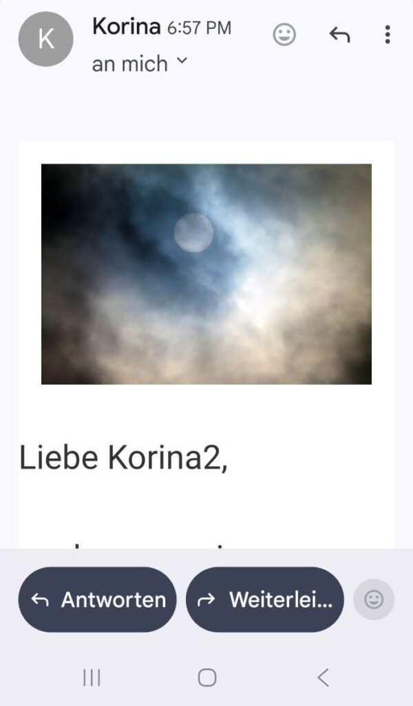 Volmondhimmel als Header in einer Rauhnächte-Mail
